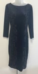 NEW! Phase Eight UK10 black velvet Petra burnout (devoré) 3/4 sleeve dress