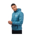 EA7 Mens Emporio Armani Core ID Down Hooded Jacket in Blue - Size Small