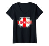 Womens England Lioness Football V-Neck T-Shirt