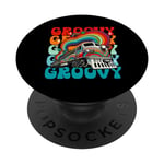 Groovy Train vintage années 70 style rétro funky graphique coloré PopSockets PopGrip Interchangeable