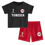 FIFA Unisex Baby Official Fifa World Cup 2022 & - Tunisia Away Country Tee Shorts Set, Red, 18 Months UK