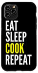 Coque pour iPhone 11 Pro Eat Sleep Cook Repeat - Chef Funny