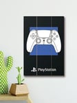 Playstation  Bold Controller Print On Wood Canvas