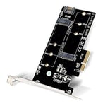 DELTACOIMP – PCIe Adapter for 2xM.2 SATA SSD, X4 and S-ATA connection, black PCB (KT015)