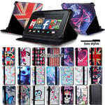 Folio Leather Stand Case Cover For Amazon Kindle Fire 7" / Hd 8"/ Hd 10" Tablet