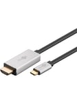 HDMI - USB-C - Skærmkabel - 2m - Grå