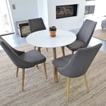 Venture Design Polar & Leone matgrupp Vit/grå 4 st stolar & bord 90 cm