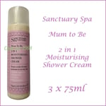 Sanctuary Spa 2 in 1 Moisturising Shower Cream Mum to Be Gift 3 x 75ml NEW