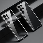 SULADA för Samsung Galaxy S24 Ultra-fodral Ultratunnt elektropläterat genomskinligt telefonskal - svart