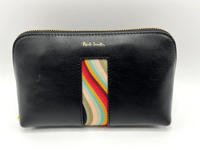 PAUL SMITH SWIRL Women's Black Leather purse Cosmetic wash toiletry make up BAG