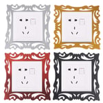Switch Sticker Home Decor Wall Stickers Mirror Style Photo Frame Silver