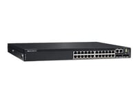 Dell Powerswitch N3224p-On - Switch - L3 - Administrerad - 24 X 10/100/1000 (Poe+) + 4 X 10 Gigabit Sfp+ + 2 X 100 Gigabit Qsfp28 - Främre Till Bakre Luftflöde - Rackmonterbar - Poe++ - Campus Smart Value