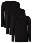 Tommy Hilfiger3 Pack Lounge Premium Essentials Longsleeved T-Shirts - Black