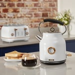 Tower ROSE GOLD WHITE 1.7L Quiet Boil Kettle & 4 Slice Toaster