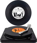 Valdivia Funny Retro Vinyl Record Coasters with Player, Music Coasters Set of 6
