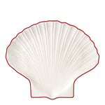ByOn - Sea collection assiett shell 16x13 cm vit/röd