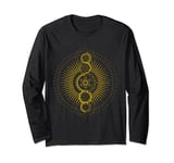 Sacred Geometry Symbols Hippie Psychedelic Gold Merkabah Long Sleeve T-Shirt