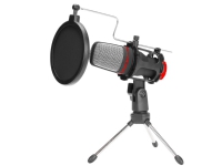 Marvo Marvo mikrofon, MIC-02 stream-mikrofon, utan volymkontroll, svart, på stativ