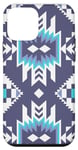 Coque pour iPhone 12 mini Violet Bleu Sud-Ouest Amérindien Aztèque Boho Western