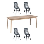 Zigzag matgrupp bord och fyra stolar, Hans K