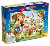 Lisciani, Maxi Puzzle pour enfants à partir de 3 ans, 35 pièces, 2 en 1 Double Face Recto / Verso avec le dos à colorier - Disney Mickey Mouse 48199