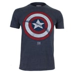 T-Shirt Homme Marvel Captain America Bouclier Heat - Bleu - XXL