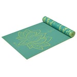 Gaiam Print Premium Reversible Yoga Mat, Turquoise Lotus, 6mm