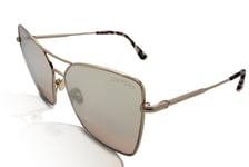 Tom Ford FT0738 Sye Women's Sunglasses 28Z Gold/Yellow Mirror