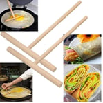 Angoter 2 Pcs Wooden Crepe Maker Pancake Batter Spreader Stick Kitchen Cooking Utensils Tools for Restaurant Canteen Specially Supplies