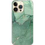 Apple iPhone 14 Pro Max Transparent Mobilskal Grön Marmor