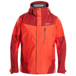 Berghaus Men's Arran Shell Jacket, Durable, Breathable Rain Coat, Volcano/Red Dahlia, XS