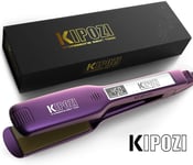 KIPOZI Wide Plate Hair Straighteners Titanium Flat Iron with Digital LCD Display