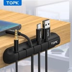 TOPK L16 – enrouleur de câble USB en Silicone, organisateur de bureau, Clips de gestion rangés, support de câble pour souris, organi