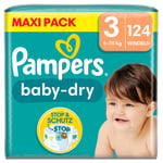 Pampers Baby-Dry vaipat, koko 3, 6-10kg, Maxi Pack (1 x 124 vaippaa)