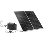 MSW Groupe électrogène solaire avec panneau et onduleur - 1800 W 5 / 12 /230 V 2 lumières LED S-POWER SYSTEM PSWI