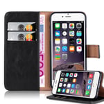 Cadorabo Book Case works with Apple iPhone 6 / iPhone 6S in GRAPHITE BLACK - with Magnetic Closure, Stand Function and Card Slot - Wallet Etui Cover Pouch PU Leather Flip