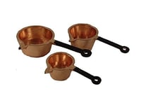 Melody Jane Dolls House Copper Saucepan Pan Set for Hanging Kitchen Accessory