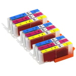 9 C/M/Y Ink Cartridges to replace Canon CLI-571C, CLI-571M, CLI-571Y Compatible