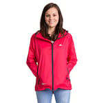 Trespass Qikpac Jacket Female, Raspberry, M, Compact Packaway Waterproof Jacket for Women, Medium, Pink
