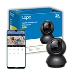 Tapo 2K Pan/Tilt Home Security Wi-Fi Camera, 360° horizontal and 114° vertical range, Baby Cry Detection, 2way audio, Cloud & SD Card Storage up to 512G, work with Amazon Alexa & Google (Tapo C211)