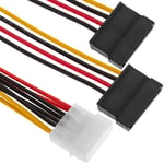 Cable d"alimentation MOLEX 4P-M (5,25) 2 x 15P-H (SATA) Y
