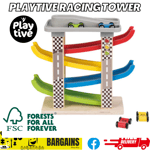 Playtive Wooden Racing Tower Toddler Toy Car Set 1st Birthday Gift Educational