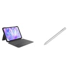 Logitech Combo Touch iPad Pro 11-inch (M4) Keyboard Case Crayon Digital Pencil (2018 and later), QWERTY UK English Layout - Grey