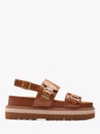 Clarks Orianna Glide Textured Leather Chunky Sole Sandals