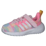 adidas Fortarun 2.0 Cloudfoam Sport Running Elastic Lace Top Strap Shoes Sneaker, Clear Pink/Cloud White/Bold Gold, 6.5 UK Child