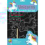 Unicorn scratch art pyssel pysselpaket enhörning