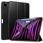 Ztotop Case for iPad Pro 12.9 Inch 2022/2021 6th/5th Generation with Pencil Holder, Full Body Protective Shockproof Soft TPU Back Cover with Auto Sleep/Wake,Support 2nd Gen Pencil Charging, Black