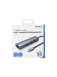 Deltaco USB-C Hub and Network Adapter USB-C ha R USB Hub - 3 porte - Grey