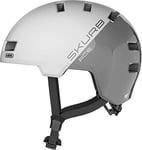 ABUS city helmet Skurb ACE - stylish bike helmet for everyday use, skating, BMX riding or longboarding - silver white, size M