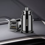 BASEUS Dubbel smart USB billaddare för cigarettändare - Svart